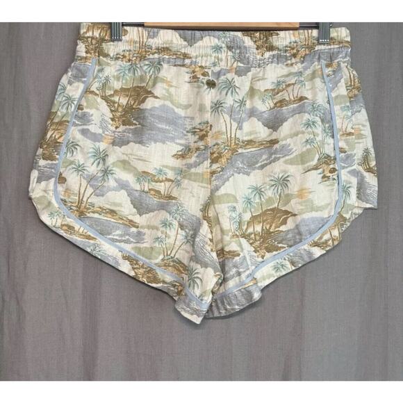 Rip Curl Palm Tropical Linen Blend Beach Pullon Shorts Women's Size Large - Picture 2 of 16